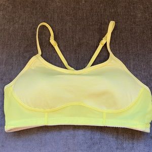 Yellow new balance sports bra